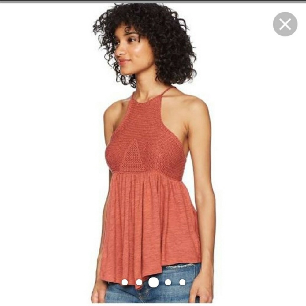 Free People rust color crochet tank